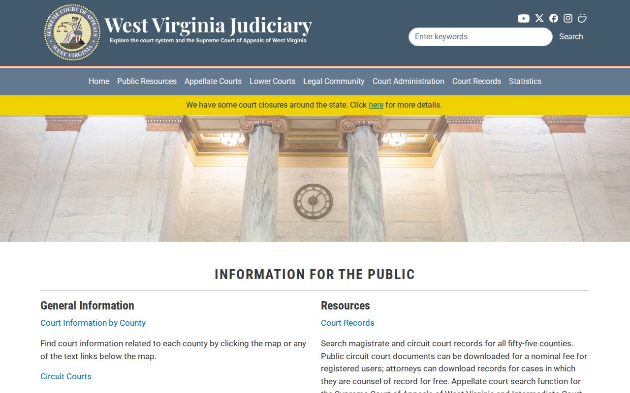 West Virginia Judiciary public access for Wirt County criminal court cases